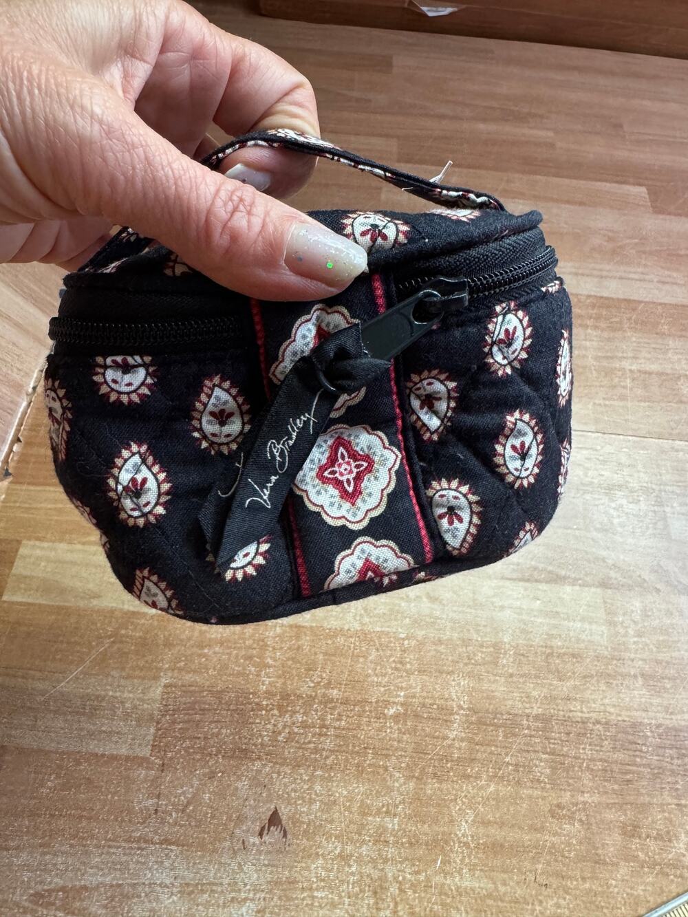 Vera Bradley Vintage Contact Lens Case Holder in the "Classic Black" pattern